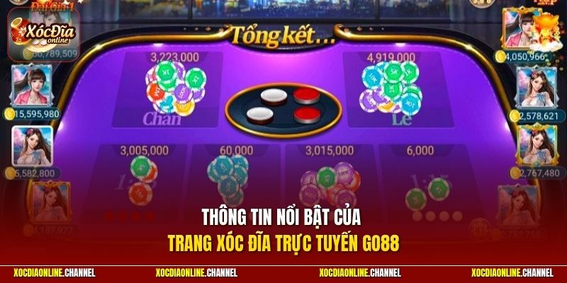 Thông tin nổi bật của trang xóc đĩa trực tuyến GO88